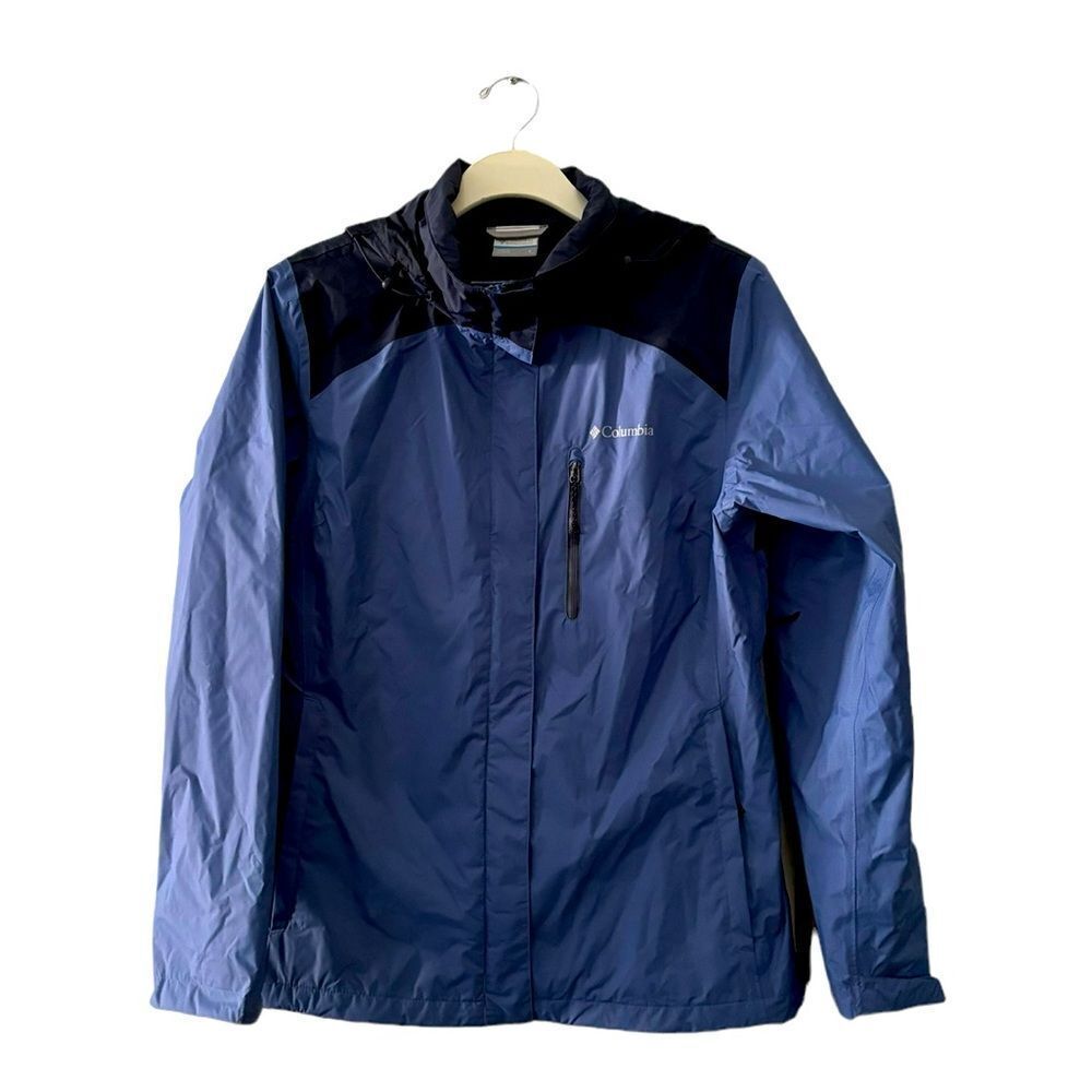 Columbia Blue Hooded Zip Rain Jacket Large NWOT 6 0470